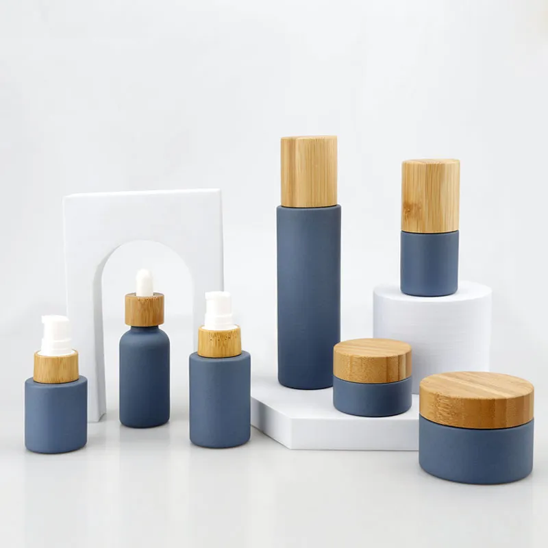 Cosmetic Bamboo Glass Bottles