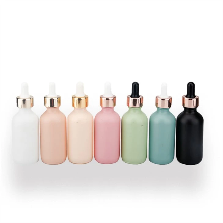 Frosted Boston Round Glass Bottles