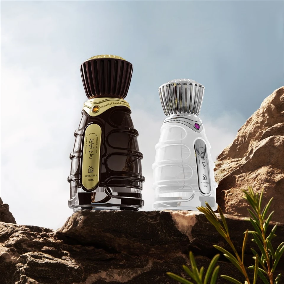 100ml Unique Embossed Glass Perfume Bottle Luxury Arabic Oud Fragrance Packaging Custom Brand suppliers