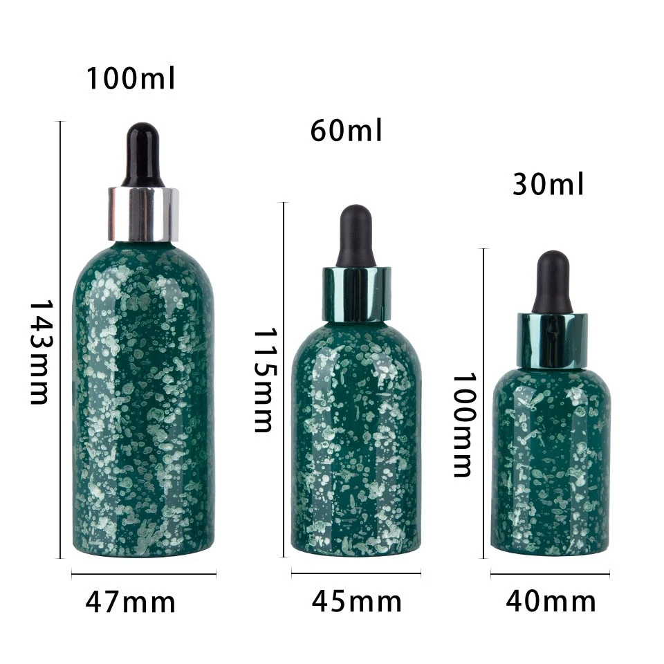 30ml Custom Large Capacity Glass Dropper Bottle Round Design Screen Printing Cosmetic Glass Container