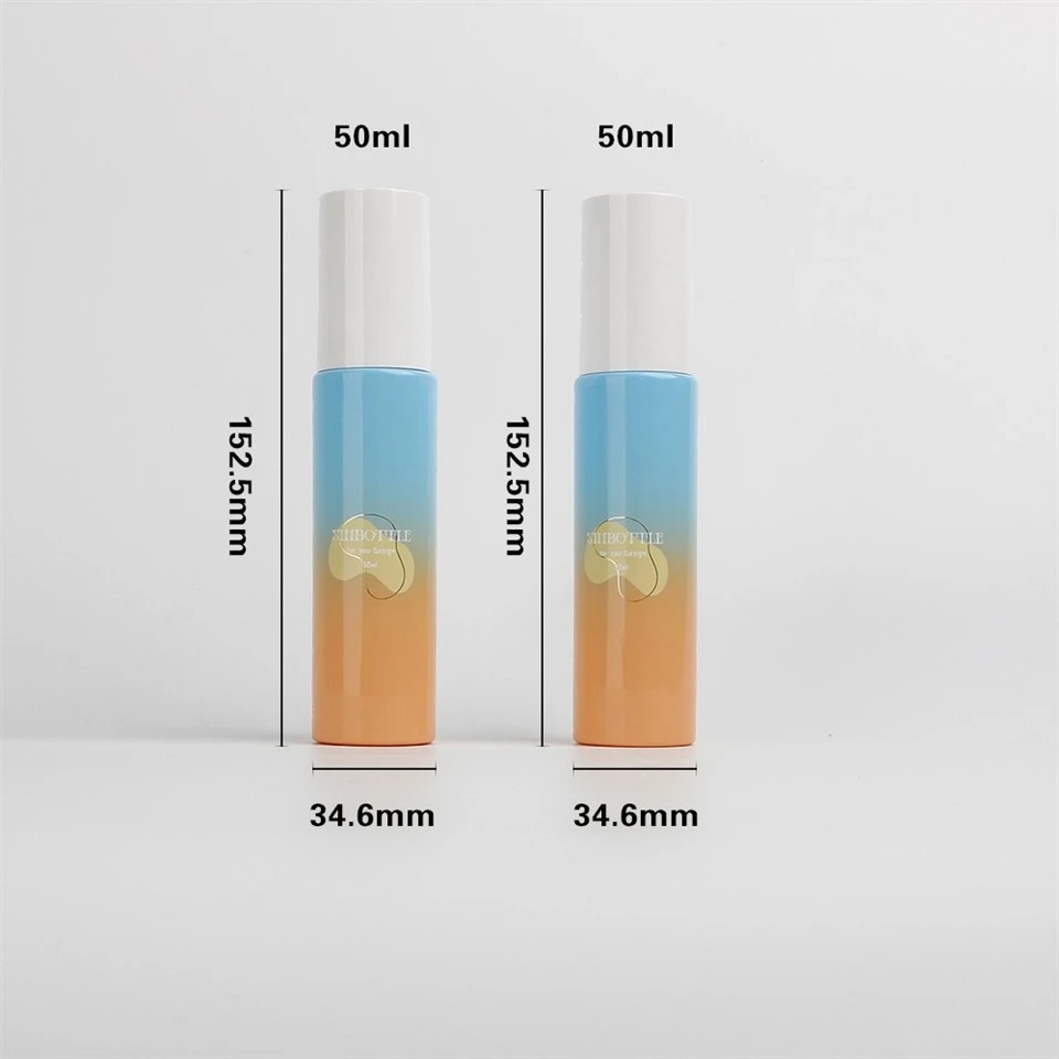 50ml Gradient Blue Orange Empty Spray Bottle Custom Logo Cosmetic Fine Mist Sprayer Bottle For Toner Makeup Setting Spray price