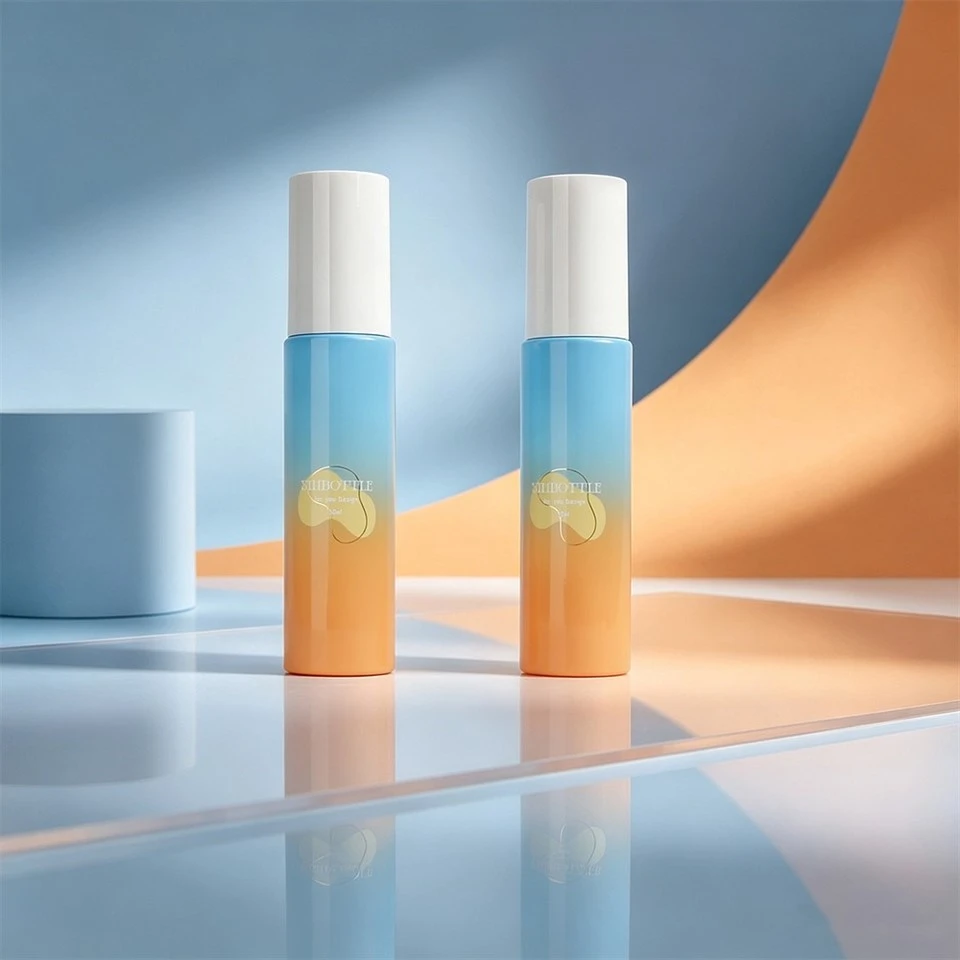 50ml Gradient Blue Orange Empty Spray Bottle Custom Logo Cosmetic Fine Mist Sprayer Bottle For Toner Makeup Setting Spray suppliers