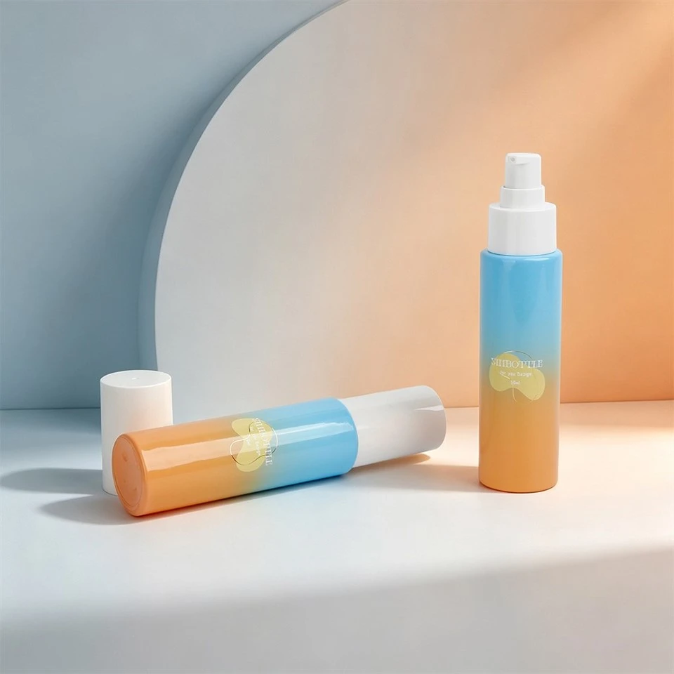 50ml Gradient Blue Orange Empty Spray Bottle Custom Logo Cosmetic Fine Mist Sprayer Bottle For Toner Makeup Setting Spray best