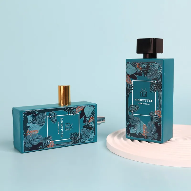 Custom 200ml Square Perfume Bottle With Spray-Painted Color & 3D Flat-Printed Design best