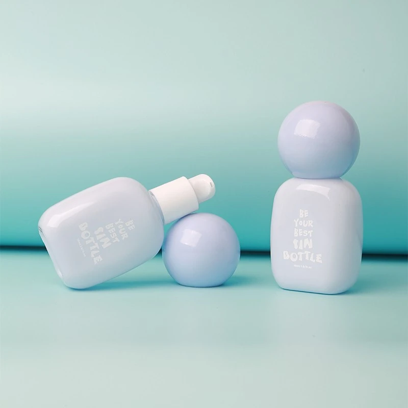 Custom 30ml Glass Lotion Pump Bottle With Round Cap Private Label suppliers