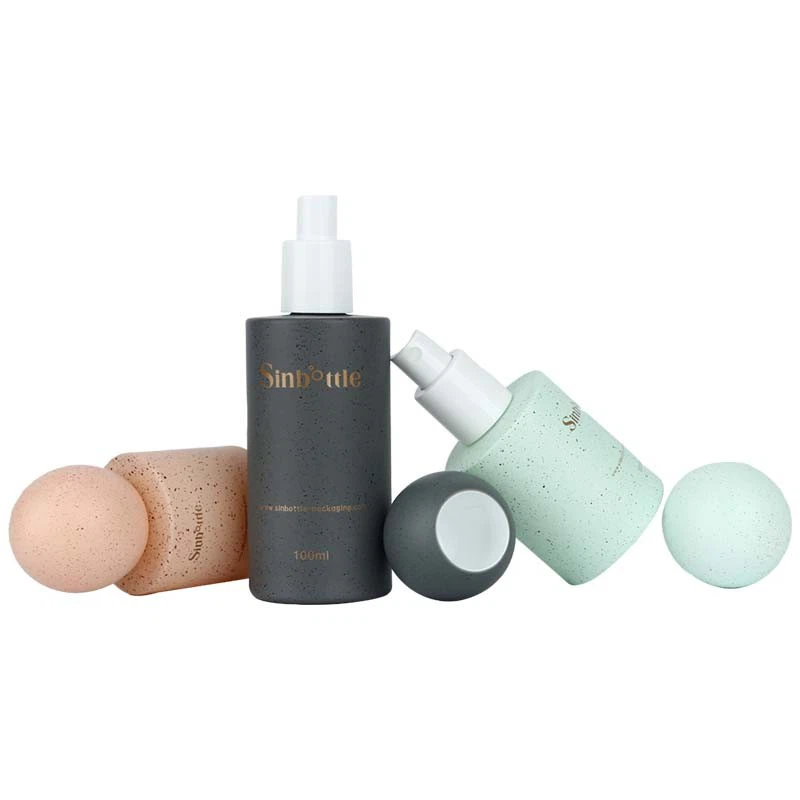 Custom Body Lotion Skin Care Bottle Glass Containers Airless Pump Cosmetic Skincare Packaging Frost Glass Bottles With Lids