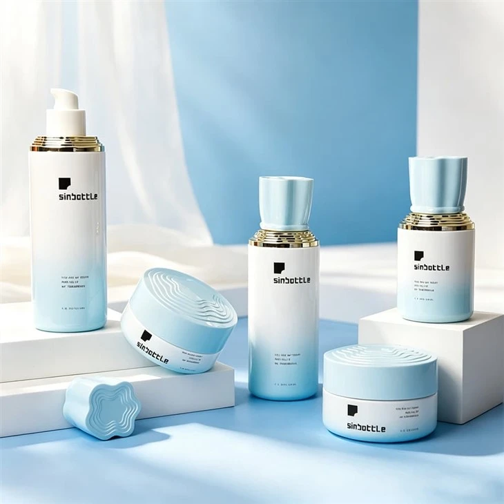 Customizable Cosmetic Glass Bottle Set - 40ml, 100ml, 120ml Lotion Pump Bottles & 30g, 50g Cream Jars For Skincare Packaging