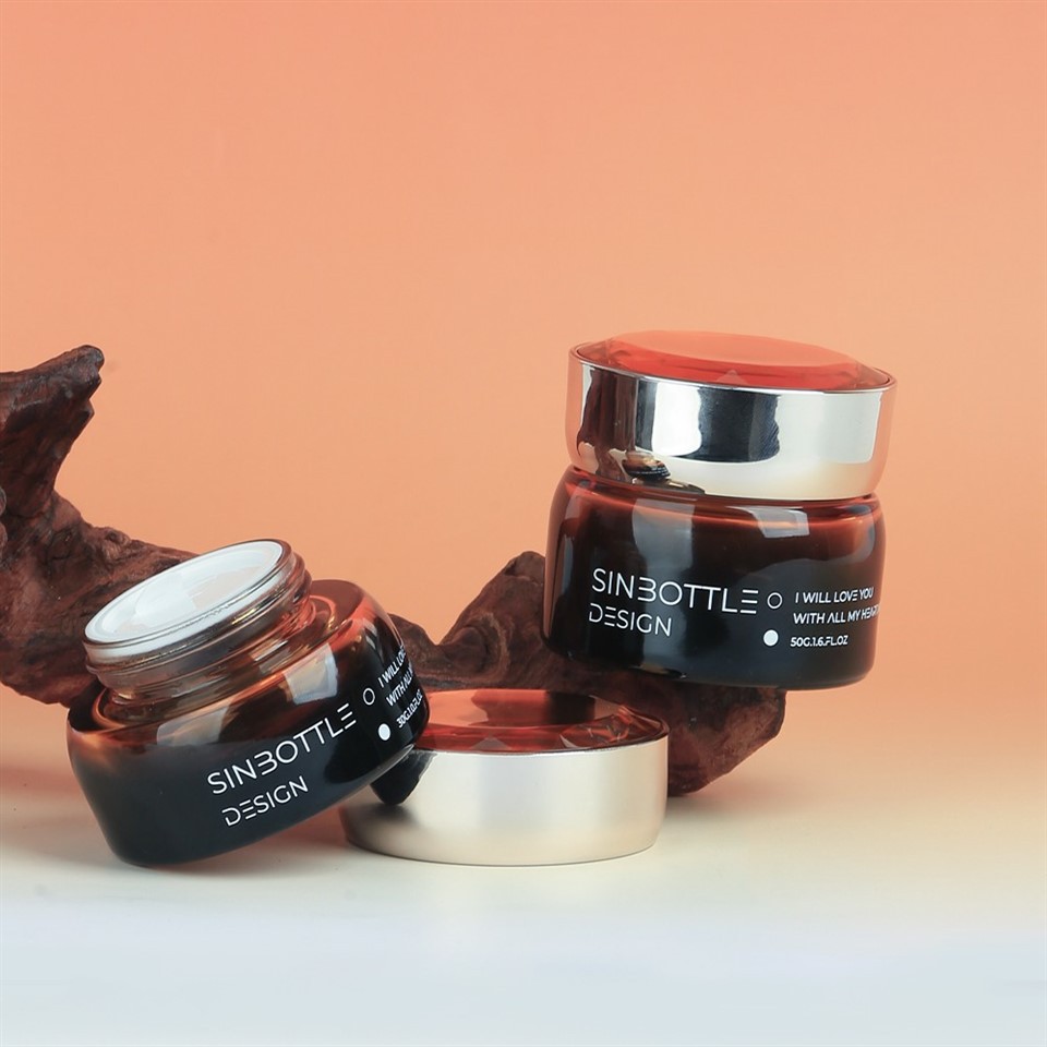 Luxury Gradient Glass Skincare Set Custom Cosmetic Packaging 30g 50g 30ml 40ml 100ml 120ml 150ml Pump Bottle Cream Jar Wholesale high quality