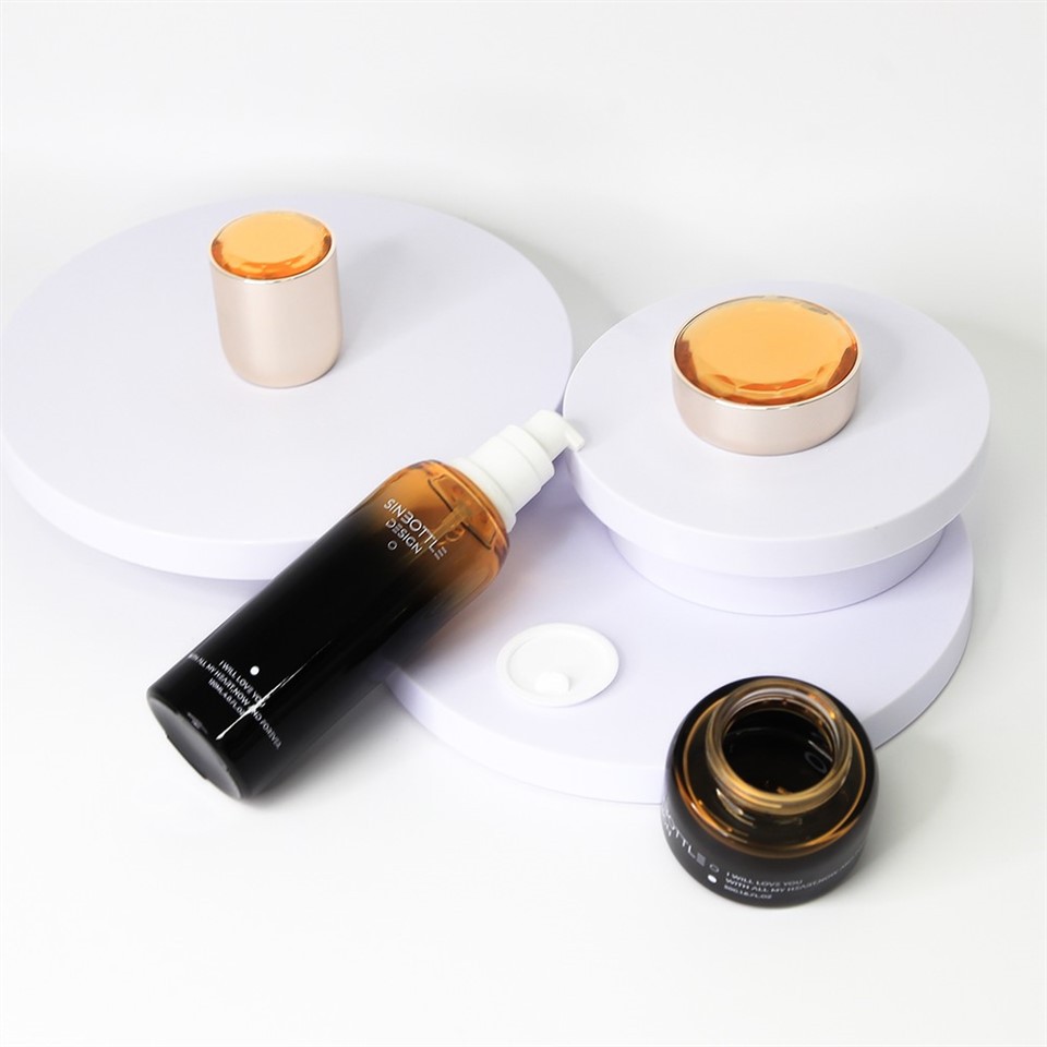 Luxury Gradient Glass Skincare Set Custom Cosmetic Packaging 30g 50g 30ml 40ml 100ml 120ml 150ml Pump Bottle Cream Jar Wholesale price