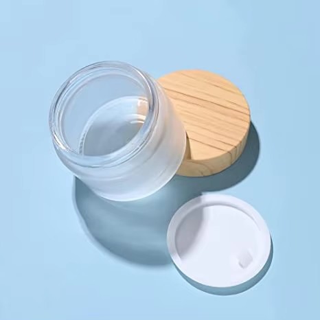 Glass Jar with wood Lids 111 Glass Jar with wood Lids 111