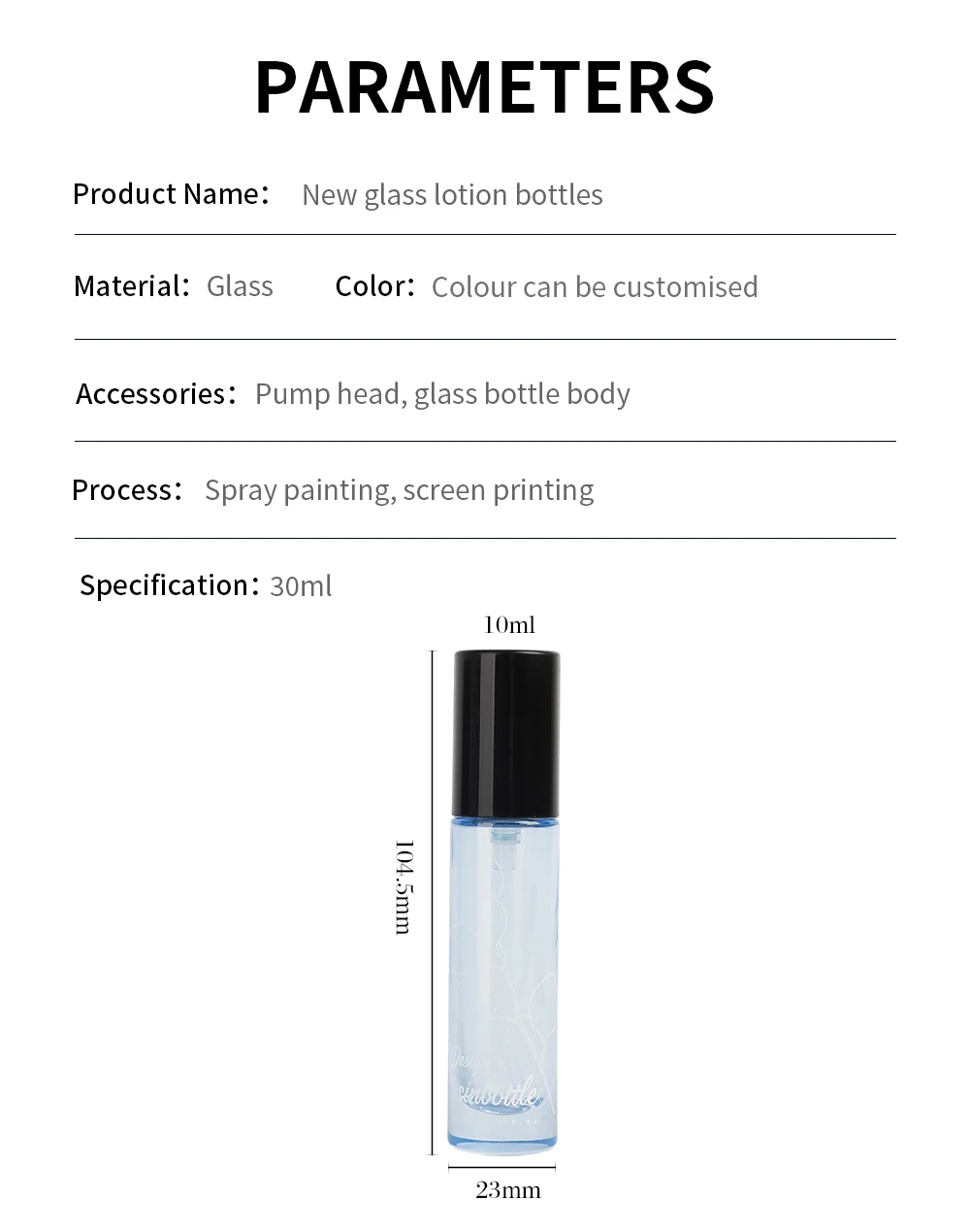 Cosmetic Glass Lotion Pump Bottle 08 Cosmetic Glass Lotion Pump Bottle 08