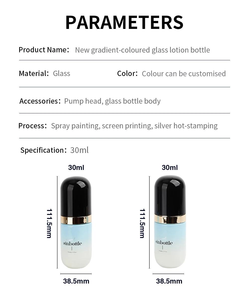 Cosmetic glass Lotion Pumb Bottle 02 Cosmetic glass Lotion Pumb Bottle 02
