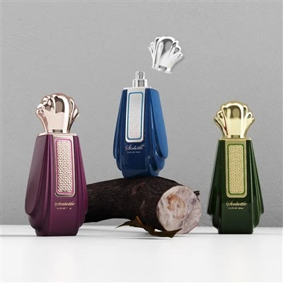 100ml Luxury Curved Glass Perfume Bottle Shell Cap Arabic Fragrance Packaging Custom Logo Private Label