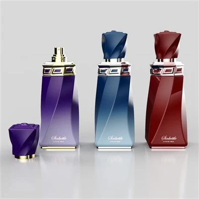 100ml Twisted Gradient Glass Perfume Bottle Empty Arabic Oud Fragrance Packaging Custom Printing OEM