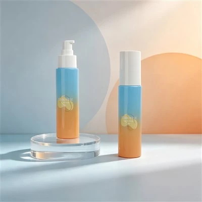 50ml Gradient Blue Orange Empty Spray Bottle Custom Logo Cosmetic Fine Mist Sprayer Bottle For Toner Makeup Setting Spray