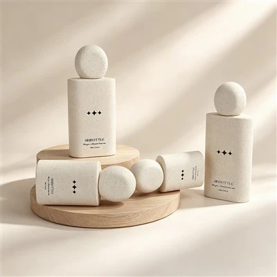 Speckle White Rectangle Glass Pump Bottle Custom Empty Cosmetic Packaging For Skincare Serum