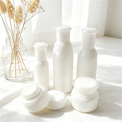 Matte White Glass Skincare Bottle & Jar Set | 30g/50g/40ml/100ml/120ml For Lotion & Cream Packaging